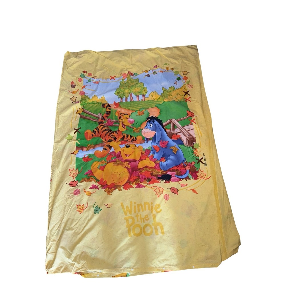 VTG 90s Disney Winnie The Pooh‎ Reversible Comforter Cover Duvet Twin Size
